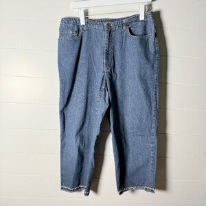 Liz Claiborne LizWear Jean Capris with Multicolored Beading on Hem